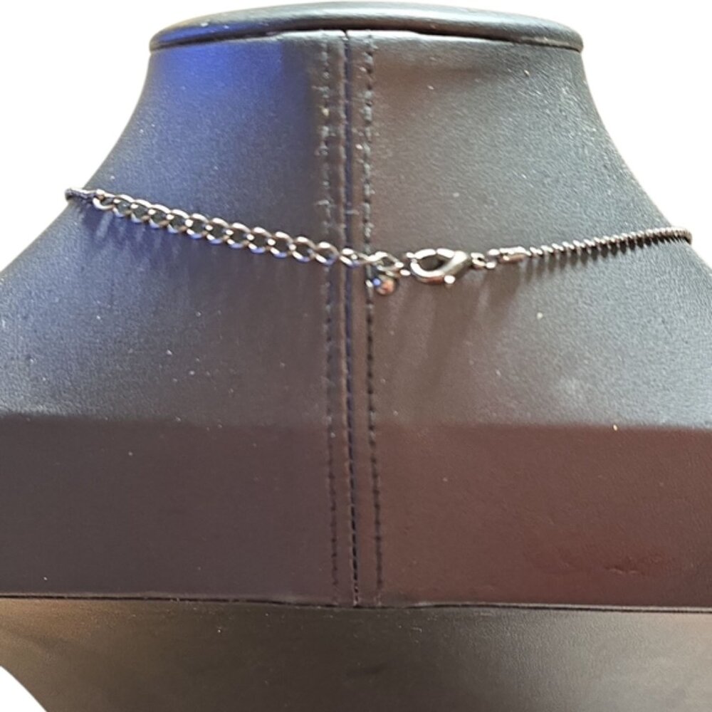 Black Marcasite Cross Pendent Necklace 12 - Picture 3 of 3